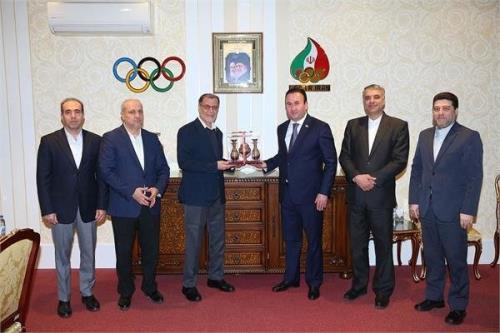 بازدید وزیر ورزش تاجیکستان از موزه ملی ورزش و دیدار با رئیس کمیته المپیک